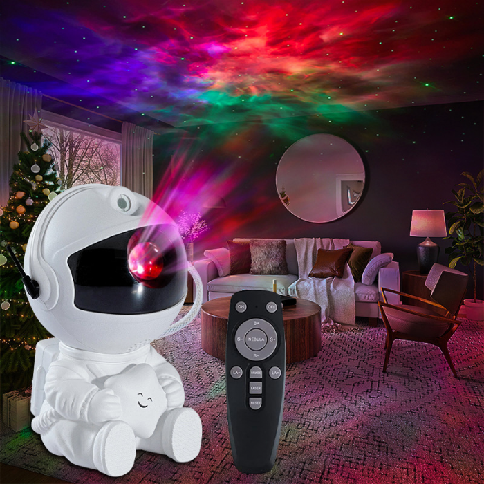 Нічник лазерний Astronaut Nebula Projector Астронавт зоряного неба з пультом ДУ 12,5 см White - фото 7