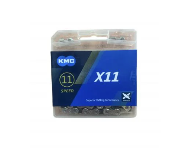 Цепь на велосипед KMC X11 11 скоростей 1/2"x11/128 118 с замком Silver/Black (BX11NB118) Цепь на велосипед KMC X11 11 скоростей 1/2"x11/128 118 с замком Silver/Black (BX11NB118)