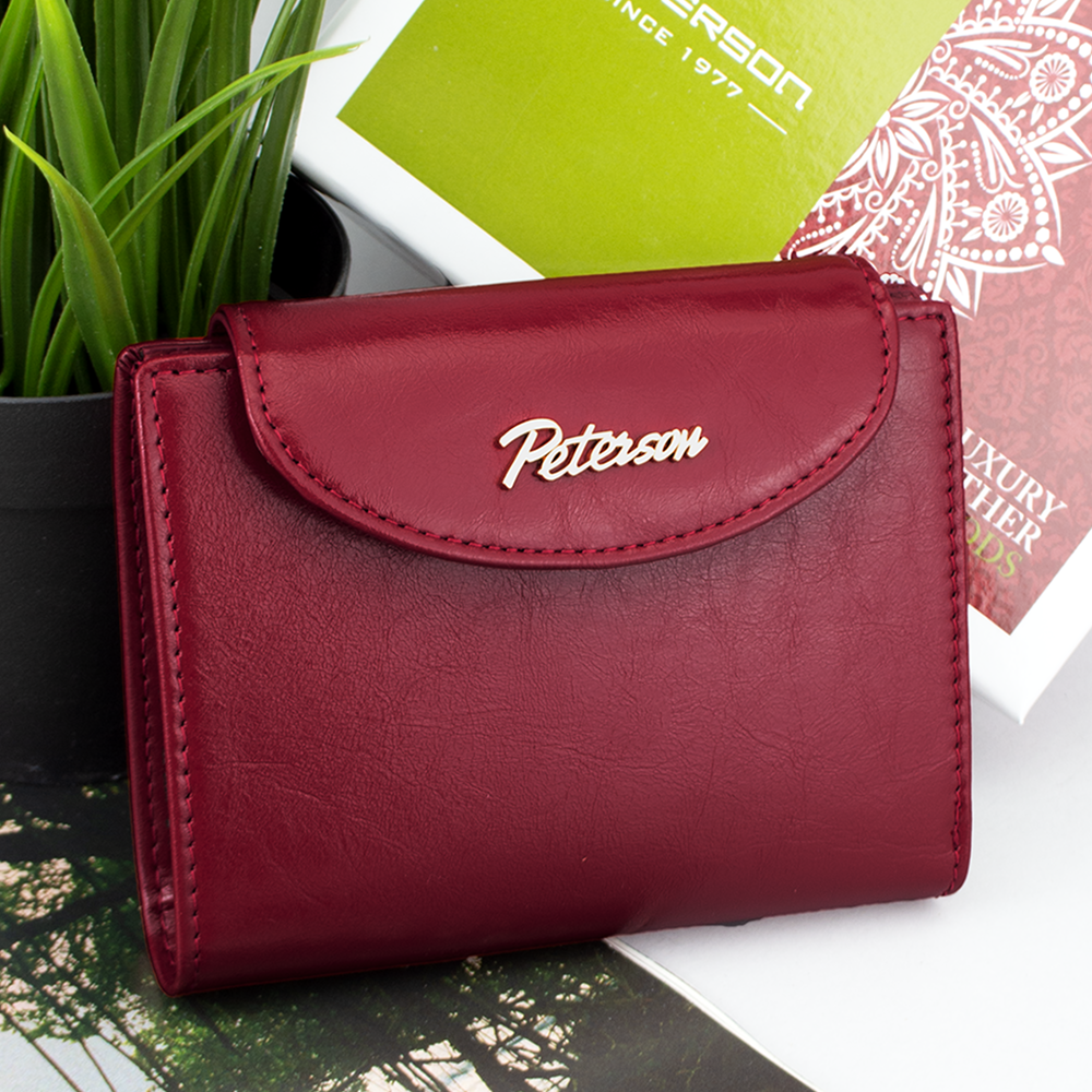Женский кожаный кошелек Peterson PL-405 Red маленький Красный Женский кожаный кошелек Peterson PL-405 Red маленький Красный