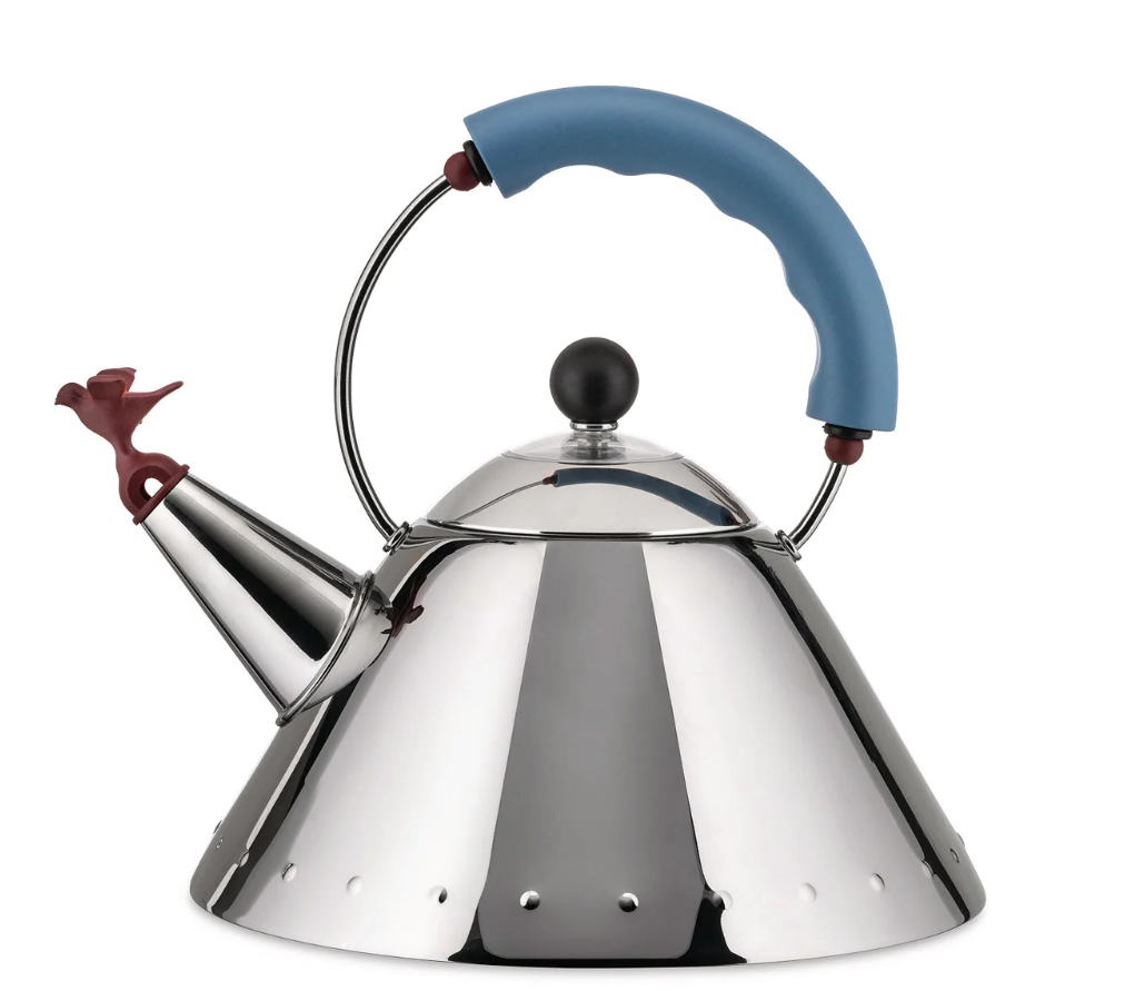 Чайник Alessi 2 л Хром с синей ручкой (9093lightblue)