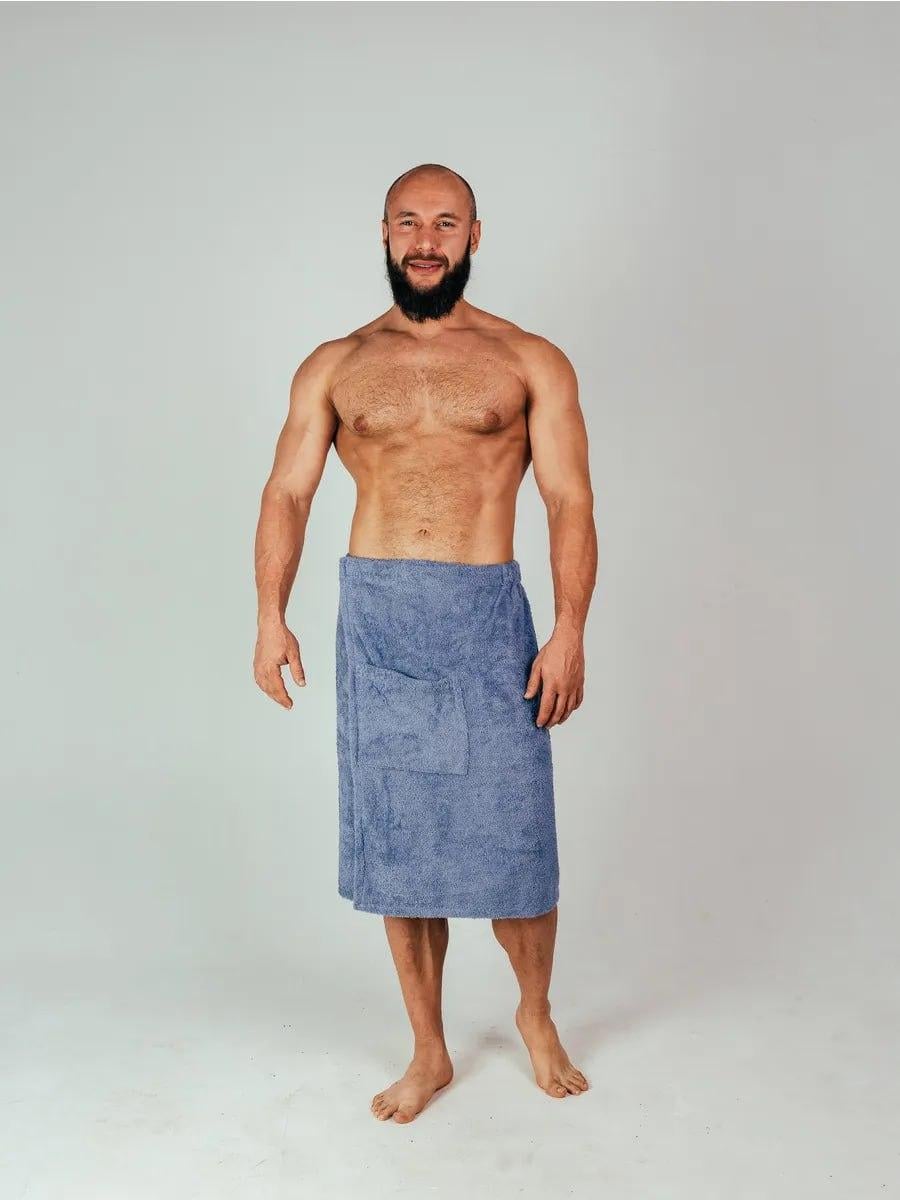 Юбка банная для мужчины микрофибра 85х150 см (Д-novo-m-sauna-0051)