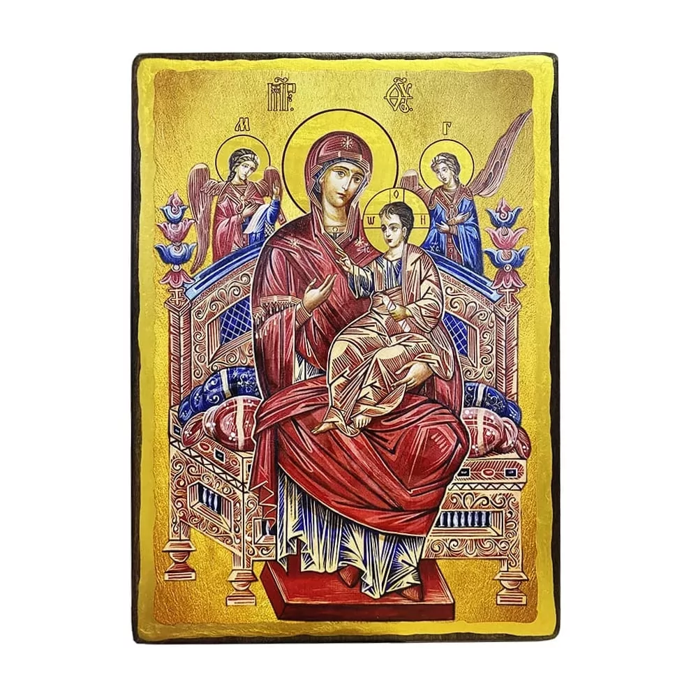 Икона деревянная Богородица Всецарица 15х20 см (4342-15x20)