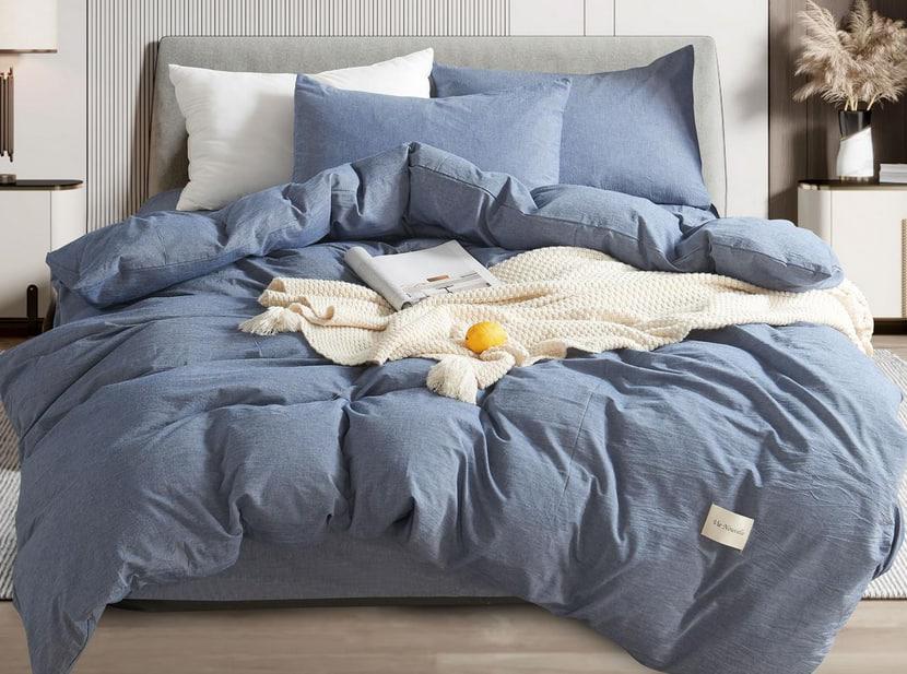 Постельное белье Vie Nouvelle Washed cotton евро на резинке вареный хлопок 200х220 см (W11E180)