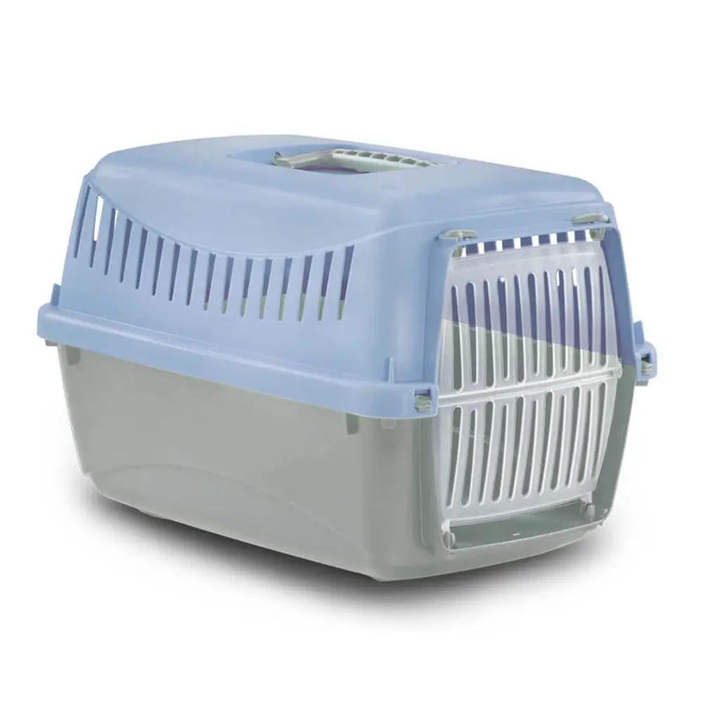 Переноска джипси Bergamo пластиковая дверь 58x38x38 см Голубой (00000006341)