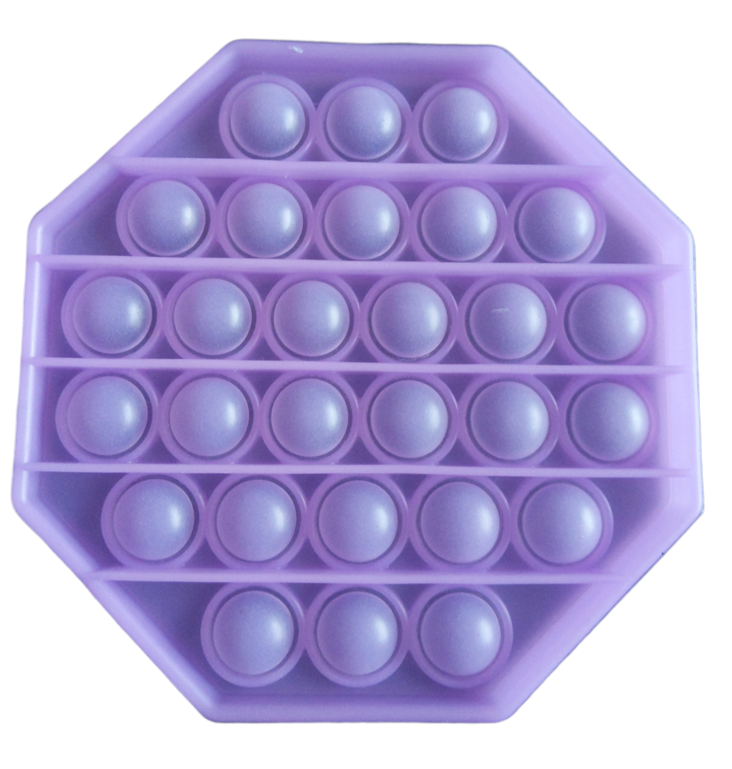 М'яка іграшка Pop It fidget Нескінченна пупирка антистрес Ліловий восьмикутник світиться