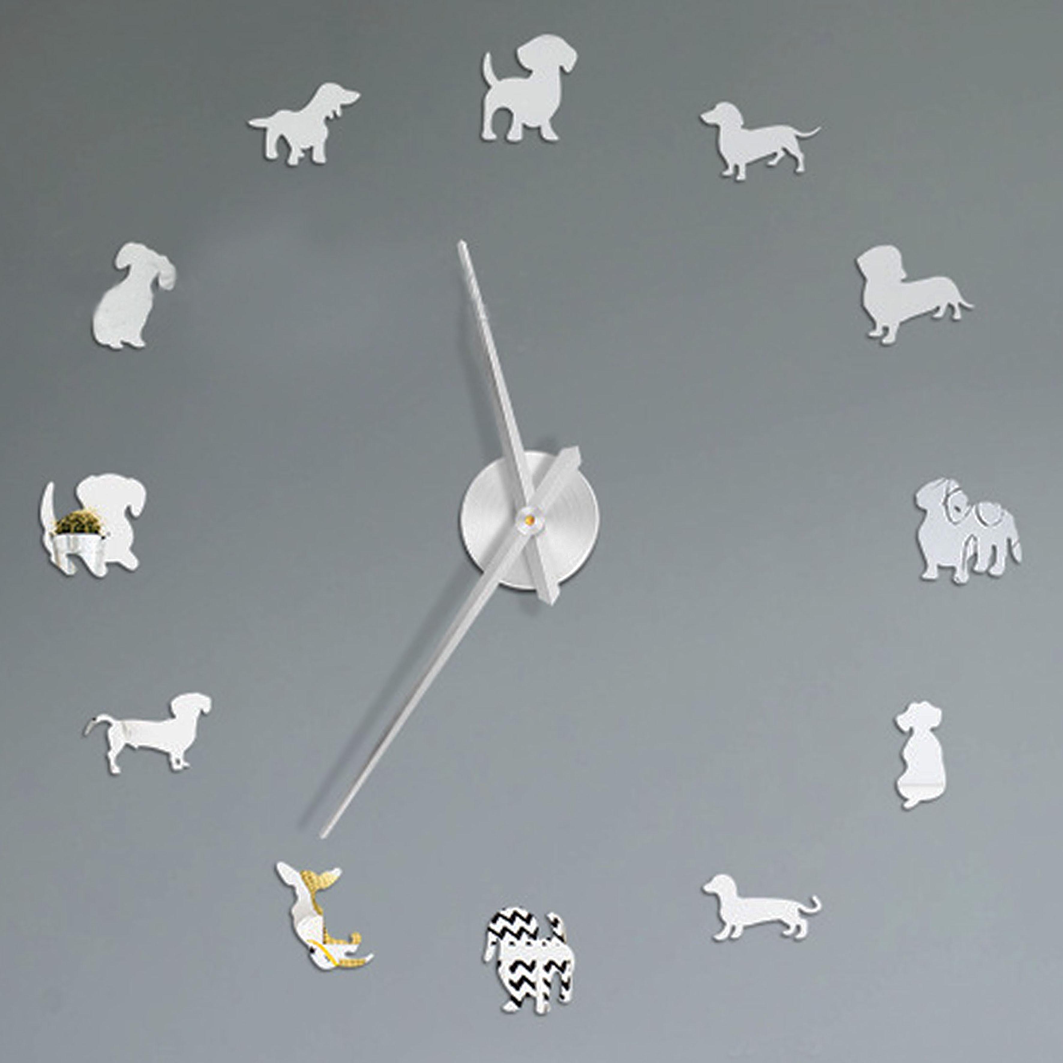 Часы настенные Rome 3D с регулируемым диаметром зеркальные Серебристый (1011249)