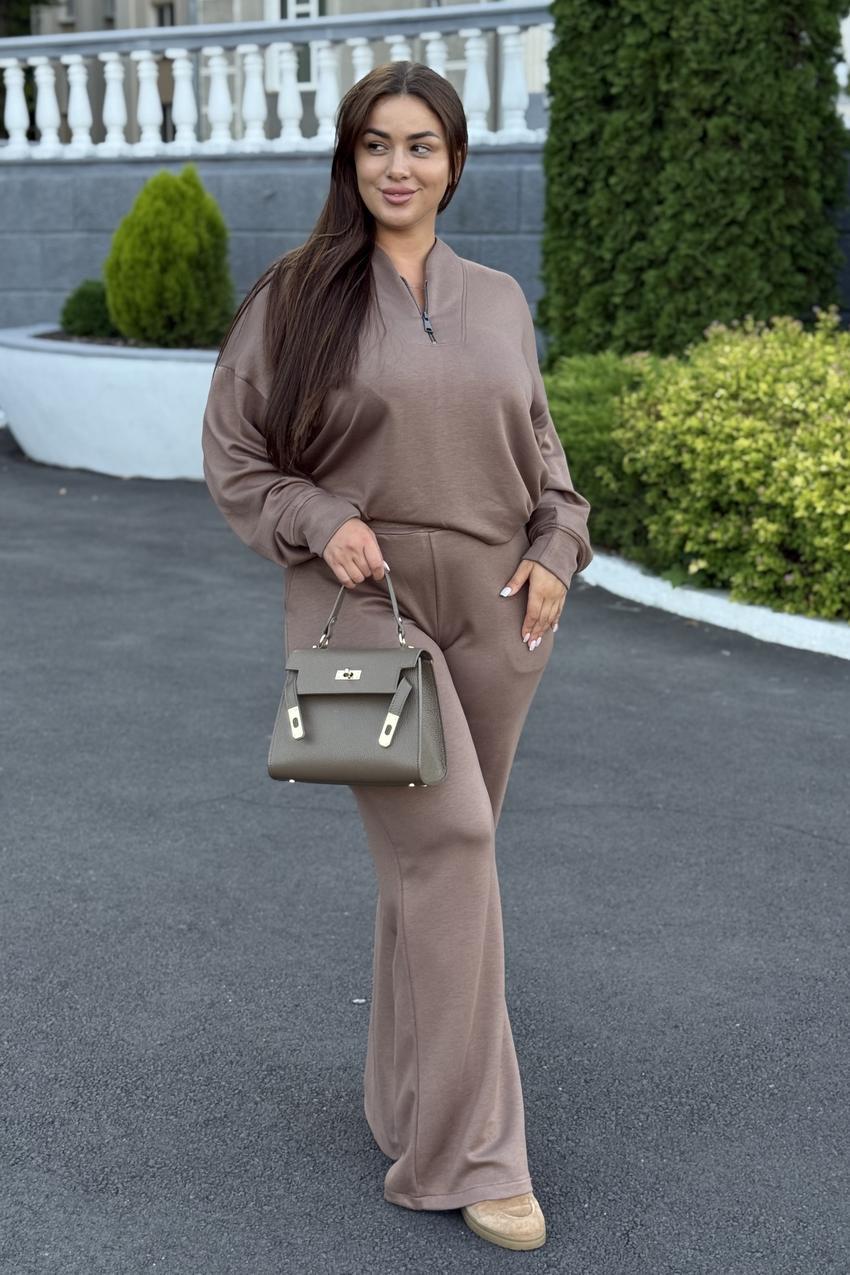 Костюм женский М201 с брюками из дайвинга XXL Мокко (996-1-64)