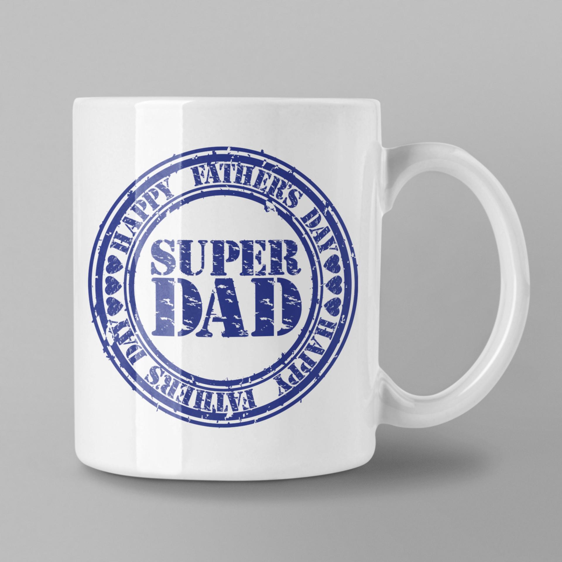 Чашка для папы с надписью "Super Dad" 330 мл (14975944)