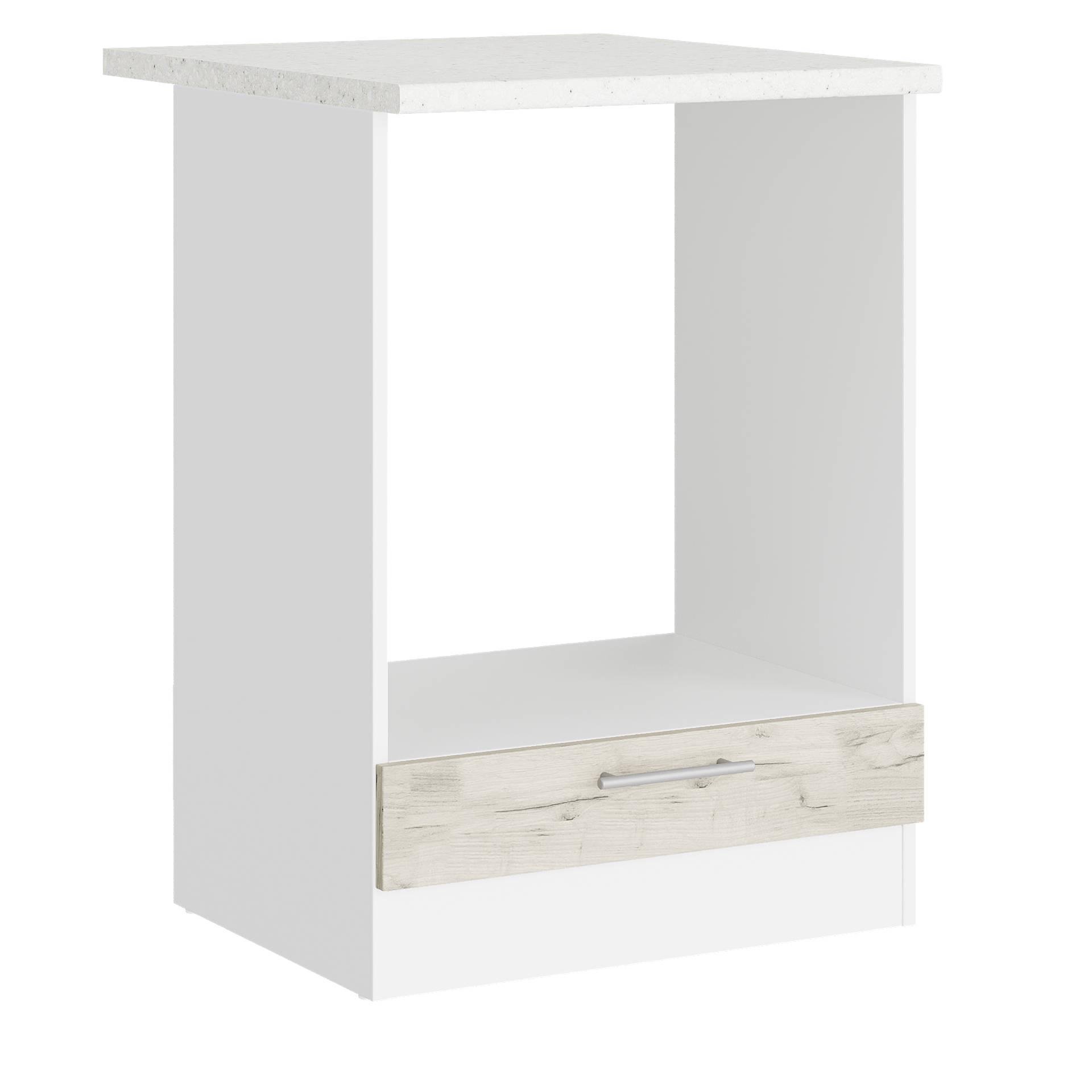 Шкаф кухонный нижний со столешницей Эверест Эко под духовку 600 60х46х82 см Белый/Дуб крафт белый (09114)