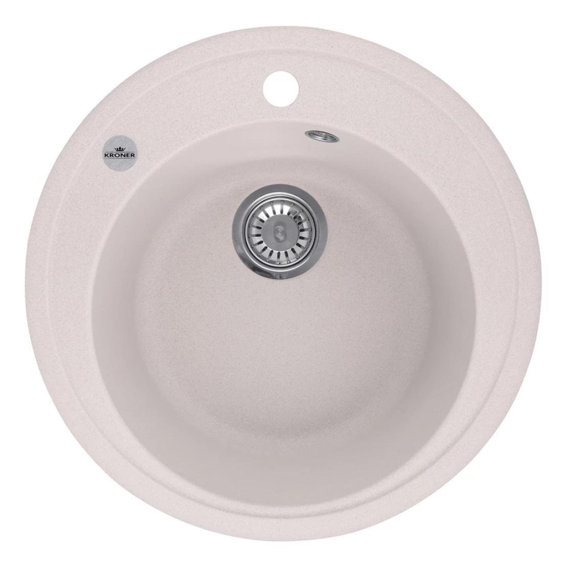 Мойка для кухни врезная Kroner KRP Komposit COL круглая 510х510 мм Песочный (CV027241)