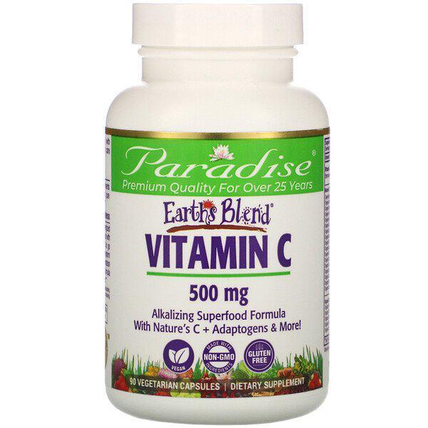 Витамин С Paradise Herbs Earth's Blend 500 мг 90 вегетарианских капсул (PAR-77867)