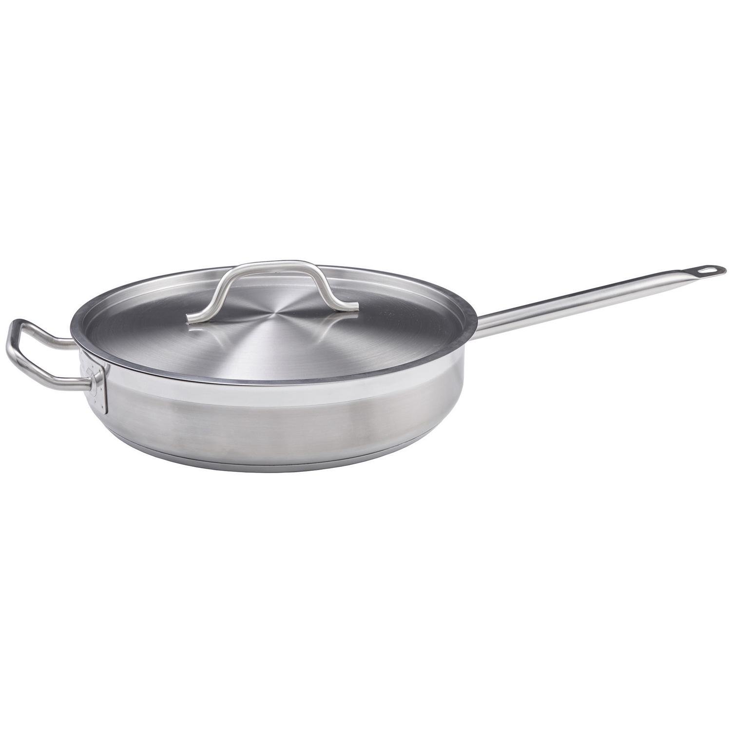 Сотейник Winco с двумя ручками и крышкой из нержавеющей стали 4,7 л (04380)