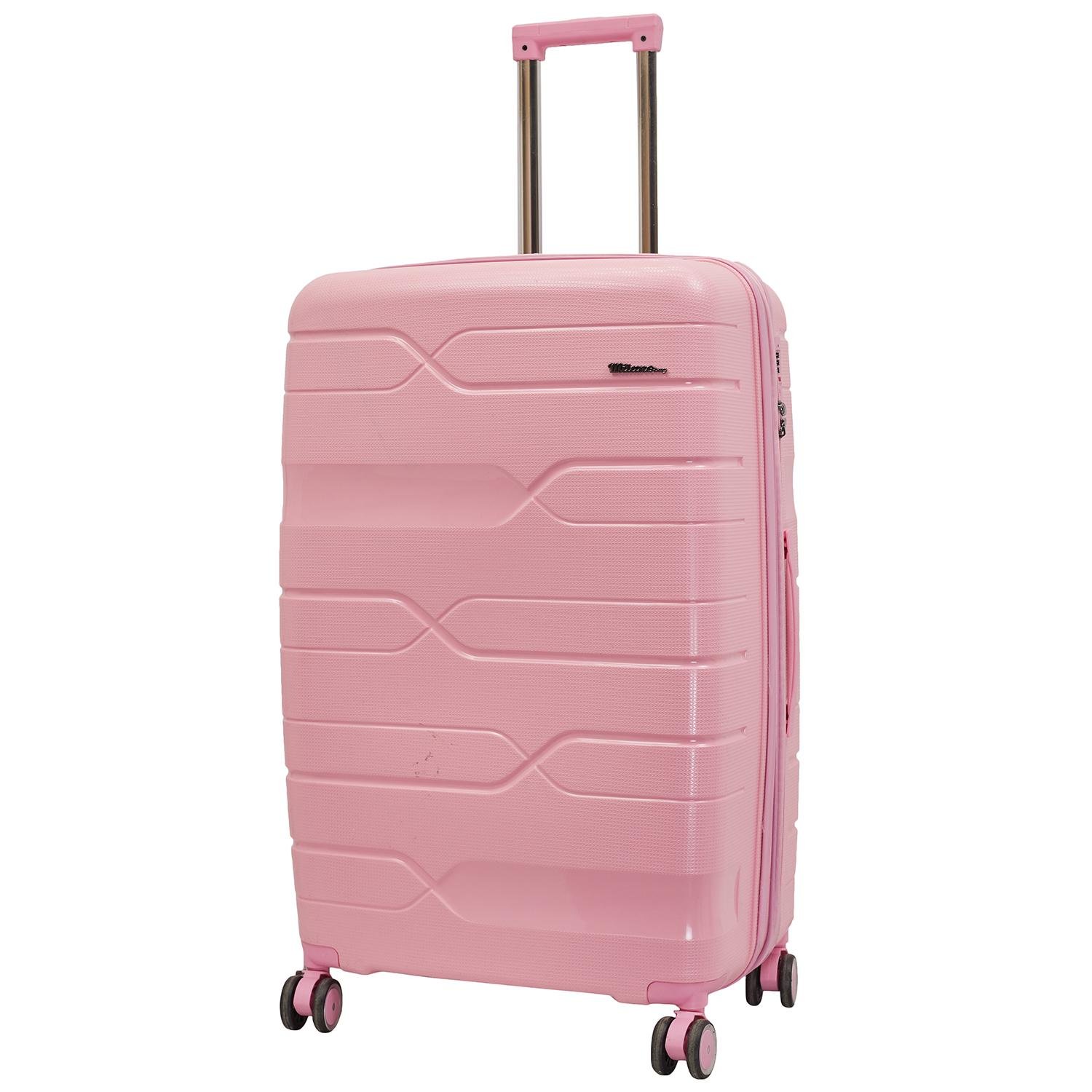 Валіза пластикова Milano bag 0306 L Рожевий
