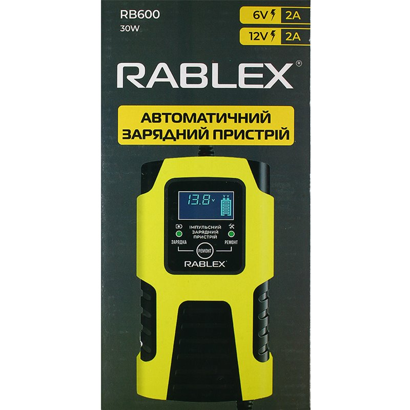 Зарядное устройство автоматические Rablex RB-600 для аккумуляторов 6V/12V DC Out 6/2A 12/2A max 30W (29182918) - фото 6 Зарядное устройство автоматические Rablex RB-600 для аккумуляторов 6V/12V DC Out 6/2A 12/2A max 30W (29182918) - фото 6