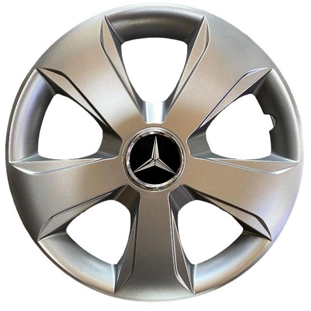 Ковпаки SJS 331 з логотипом Mercedes-Benz R15 4 шт. Сріблястий (2654558672)
