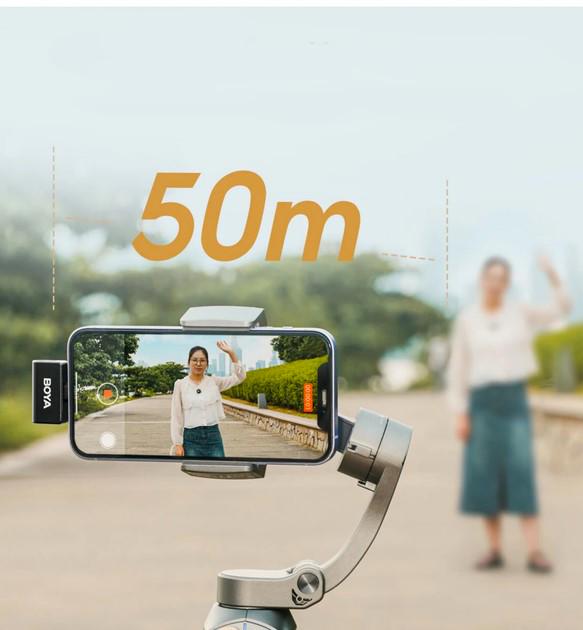 Микрофон петличный Boya Omic-B COMBO Lightning/USB Type-C беспроводной с зарядным кейсом Black (50035) - фото 8 Микрофон петличный Boya Omic-B COMBO Lightning/USB Type-C беспроводной с зарядным кейсом Black (50035) - фото 8