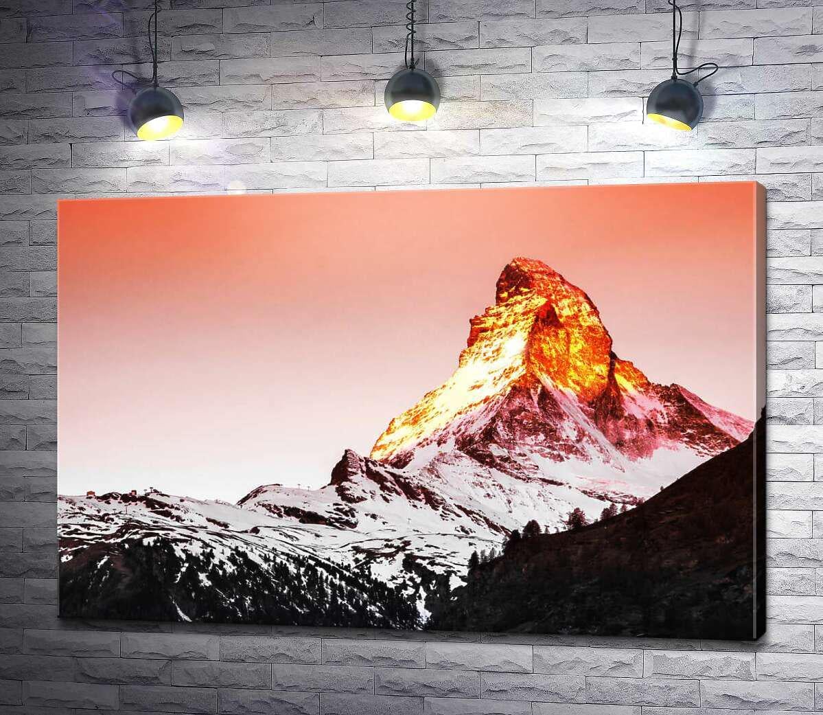 Картина ArtPoster Горная вершина в красных лучах солнца 130x87 см Модуль №1 (004335)