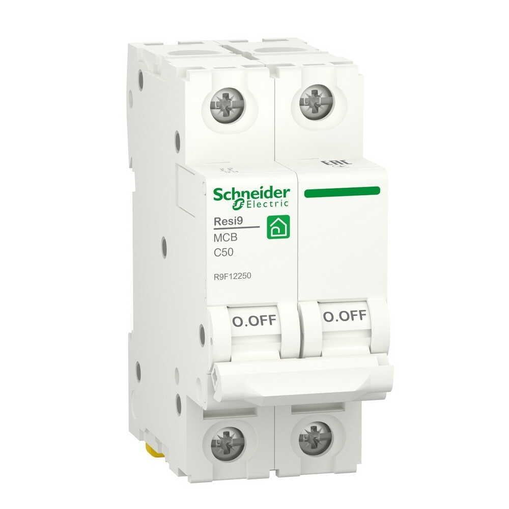 Автоматичний вимикач Schneider Electric 6 кА C 2P 50 А Resi9 (R9F12250)