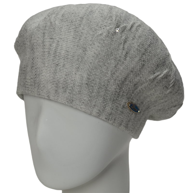 Берет женский Lirus Клара двойной на стойке Светло-серый