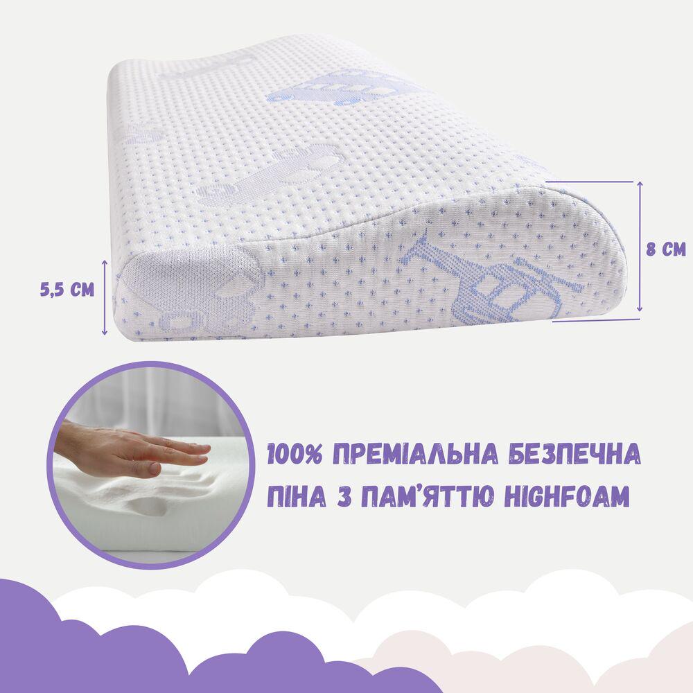 Подушка детская PAPAELLA MEMORY FOAM анатомическая ортопедическая 47х30х8х5 см (11789) - фото 4