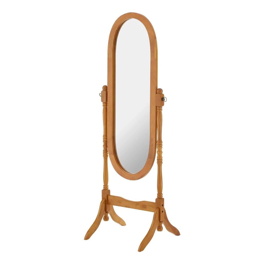 Зеркало напольное вращающееся с деревянной рамой (MS-8007-OAK) Зеркало напольное вращающееся с деревянной рамой (MS-8007-OAK)