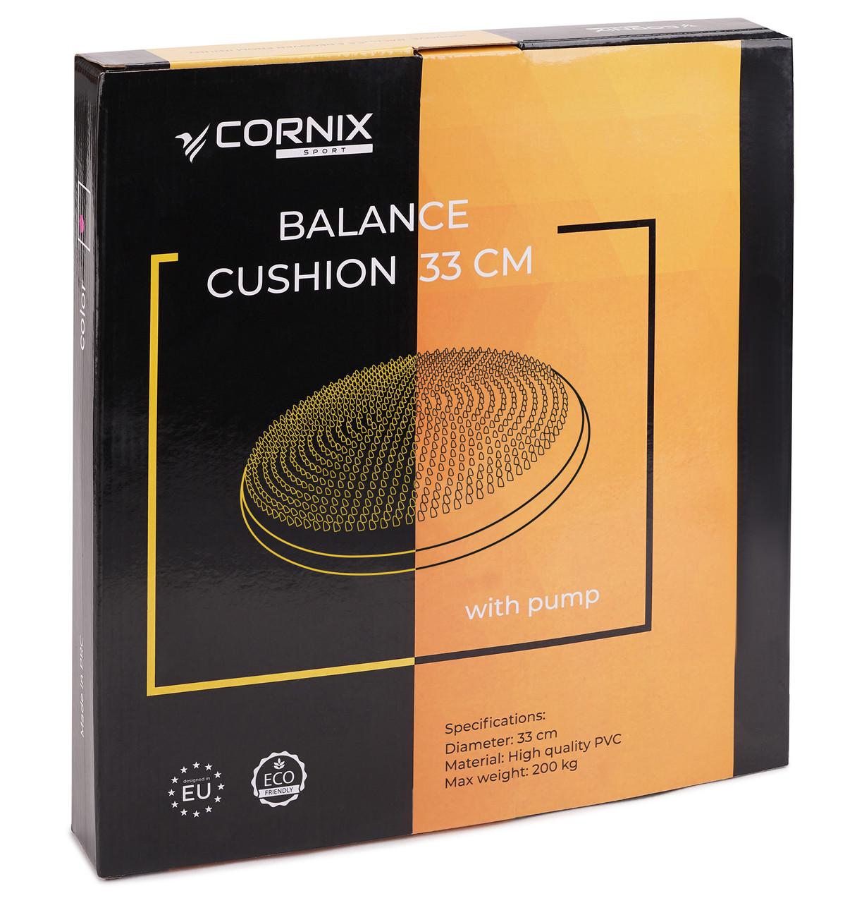 Масажна подушка-диск Cornix балансувальна/сенсомоторна 33 см XR-0052 Black (2375564340) - фото 5