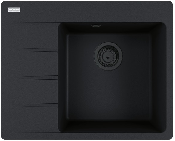 Мойка для кухни гранитная Franke Centro CNG 611-62 TL Black Edition 114.0699.240 врезная с крылом слева Черный матовый (17664428)