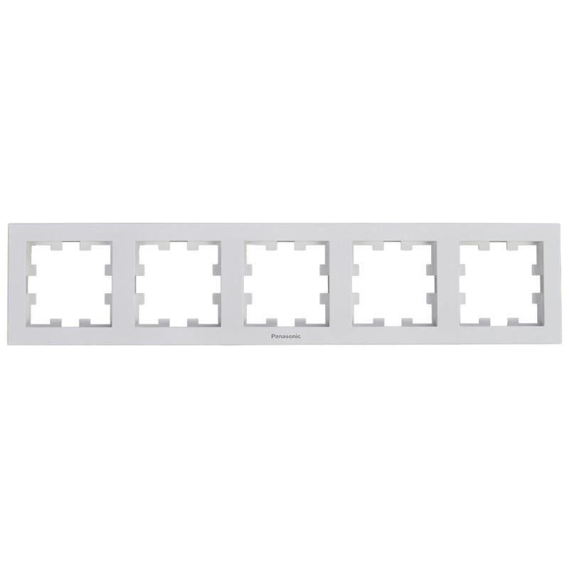 Рамка для розеток п'ятимісна Panasonic Karre Plus 55 ABS горизонтальна Білий (WDTF08052WH-UA1) - фото 1