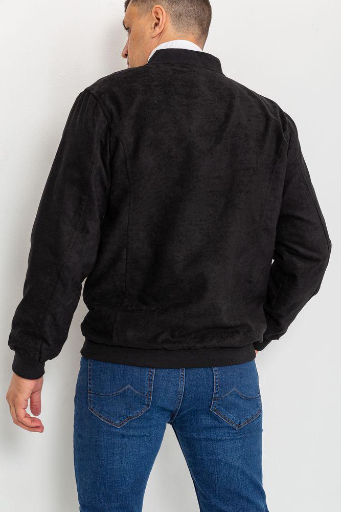 Бомбер чоловічий замшевий S Чорний (150670) - фото 4