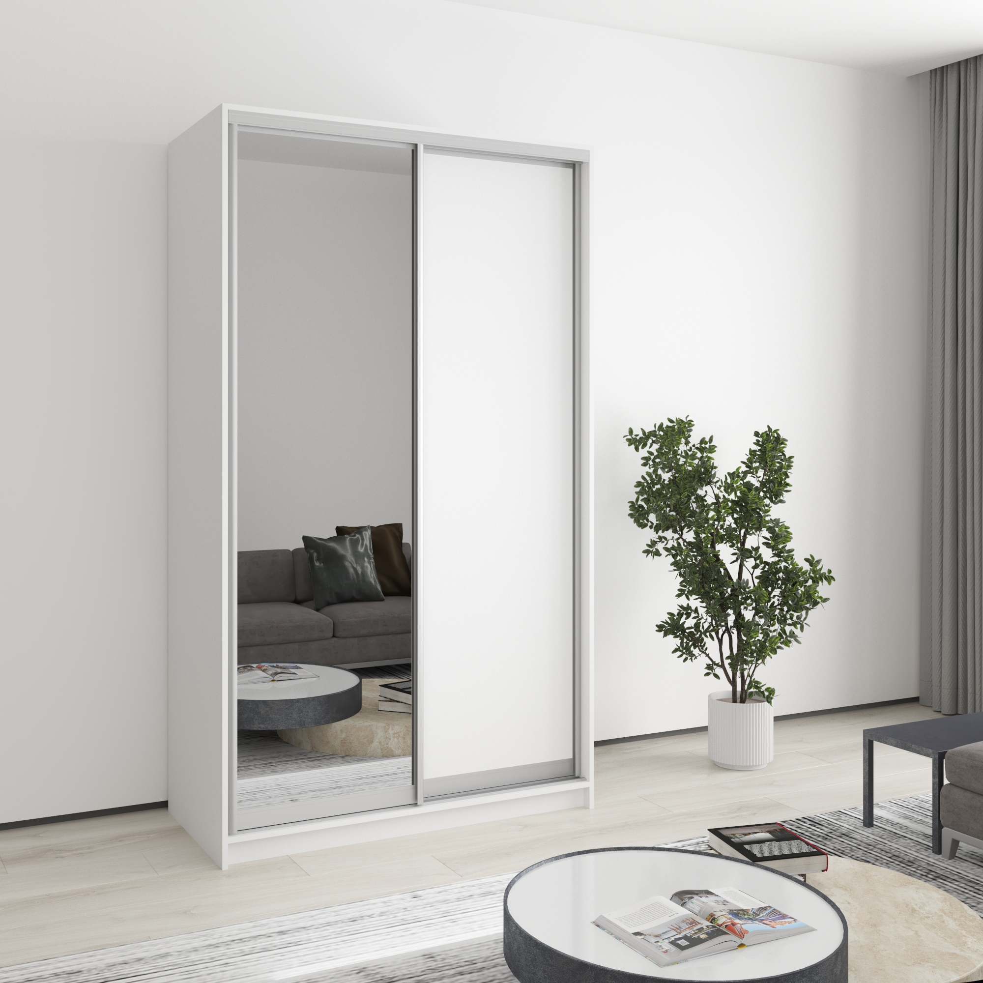 Шкаф-купе двухдверный Mebel Star Стандарт AL MBS-2407 120х60х210 см Аляска белый (1003361) Шкаф-купе двухдверный Mebel Star Стандарт AL MBS-2407 120х60х210 см Аляска белый (1003361)