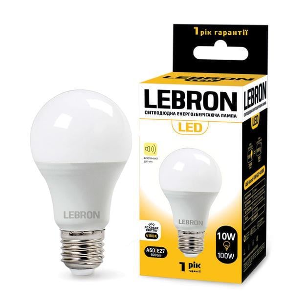 LED-лампа Lebron L-A60 10W Е27 4100K 900 Lm (28688559)