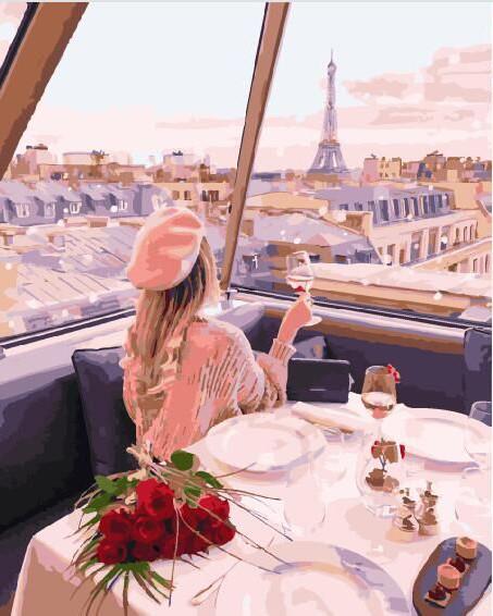 Картина по номерам Brushme Девушка на телебашне в Париже (GX29245)