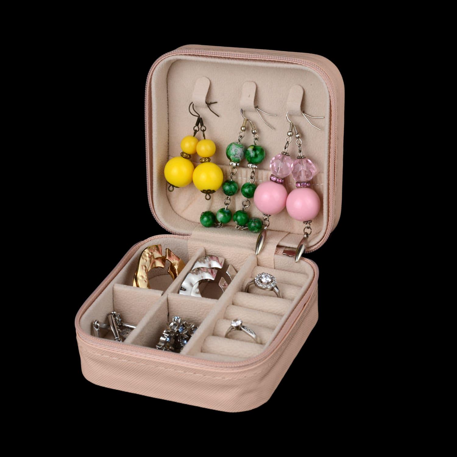 Шкатулка для украшений 10х5х10 см Пудровый (ШДД-17-3) - фото 3 Шкатулка для украшений 10х5х10 см Пудровый (ШДД-17-3) - фото 3