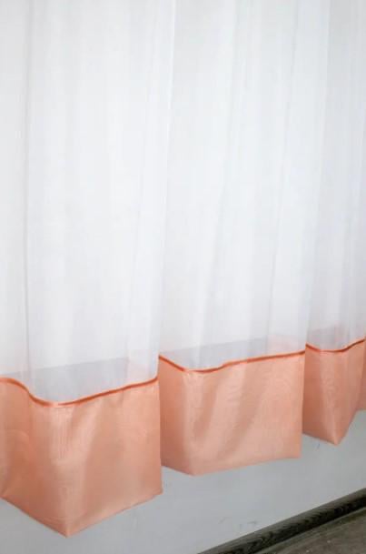 Гардина на кухню/балкон шифон/батист 270х170 см Персиковий/Білий (110к) - фото 3 Гардина на кухню/балкон шифон/батист 270х170 см Персиковий/Білий (110к) - фото 3