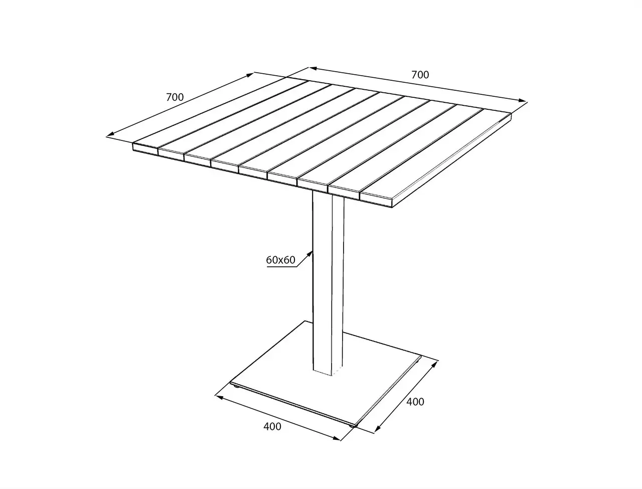 Уличный стол Lofty Серия 1 квадратный из ламелей ясеня 700х700 мм - фото 2 Уличный стол Lofty Серия 1 квадратный из ламелей ясеня 700х700 мм - фото 2