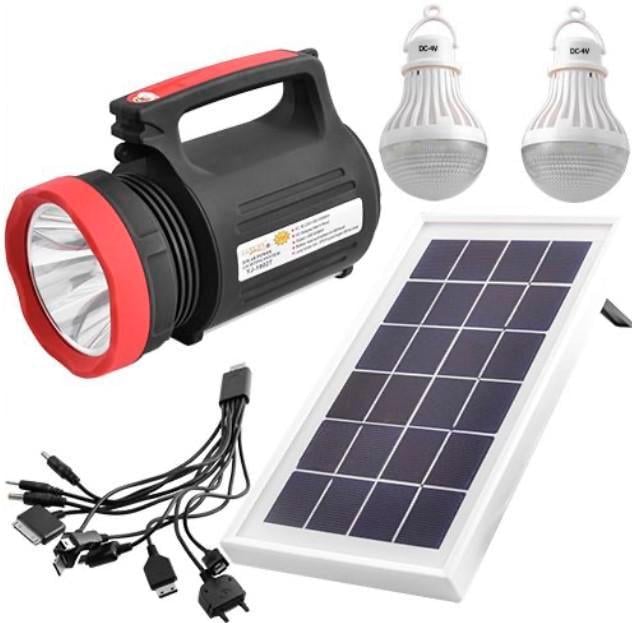 Фонарь с солнечной панелью Wimpex WX 1902 2 лампочки и powerbank (13049897)