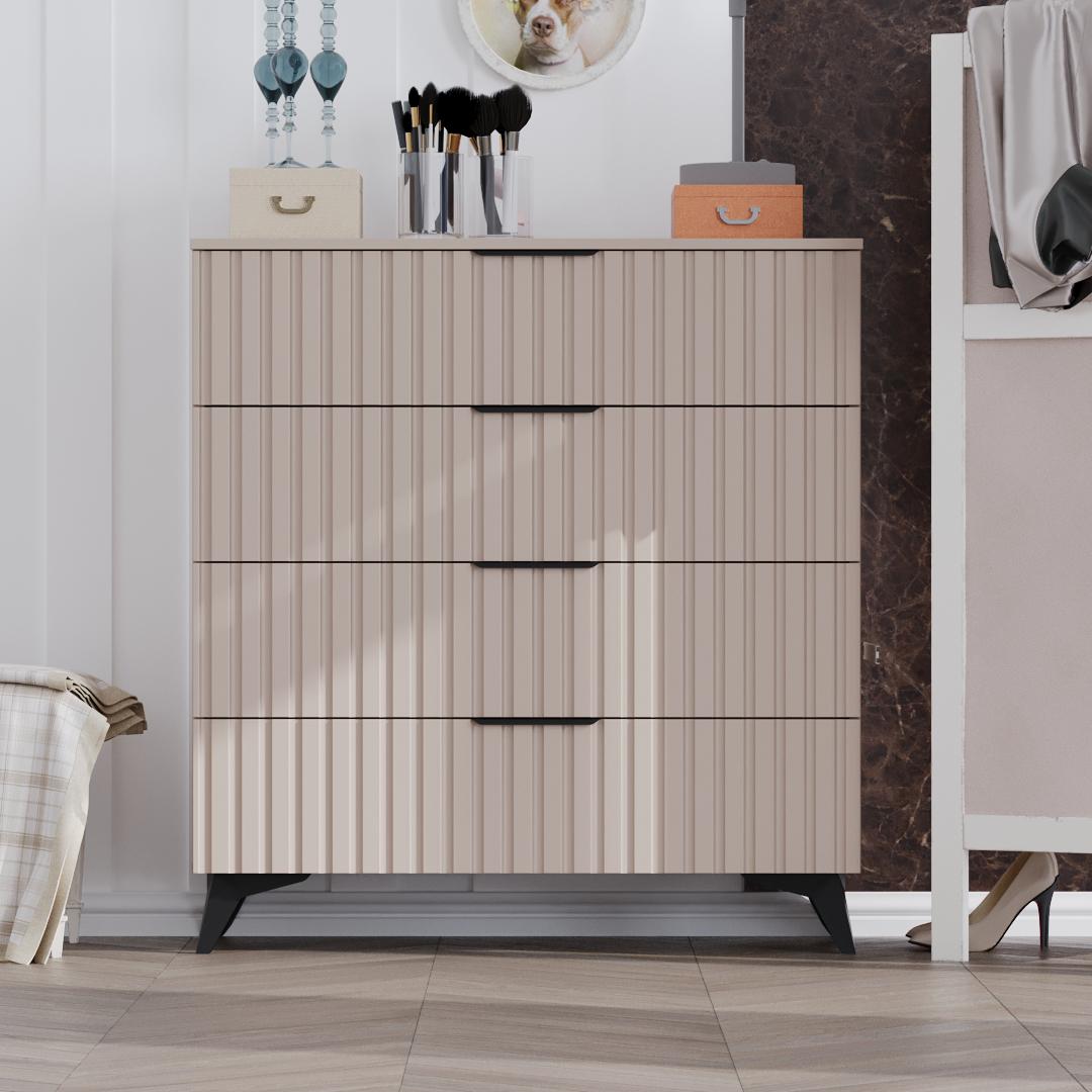 Комод DiPortes Саванна ЛОФТ К-40 МДФ 100/107/40 см Кашемир (01414)