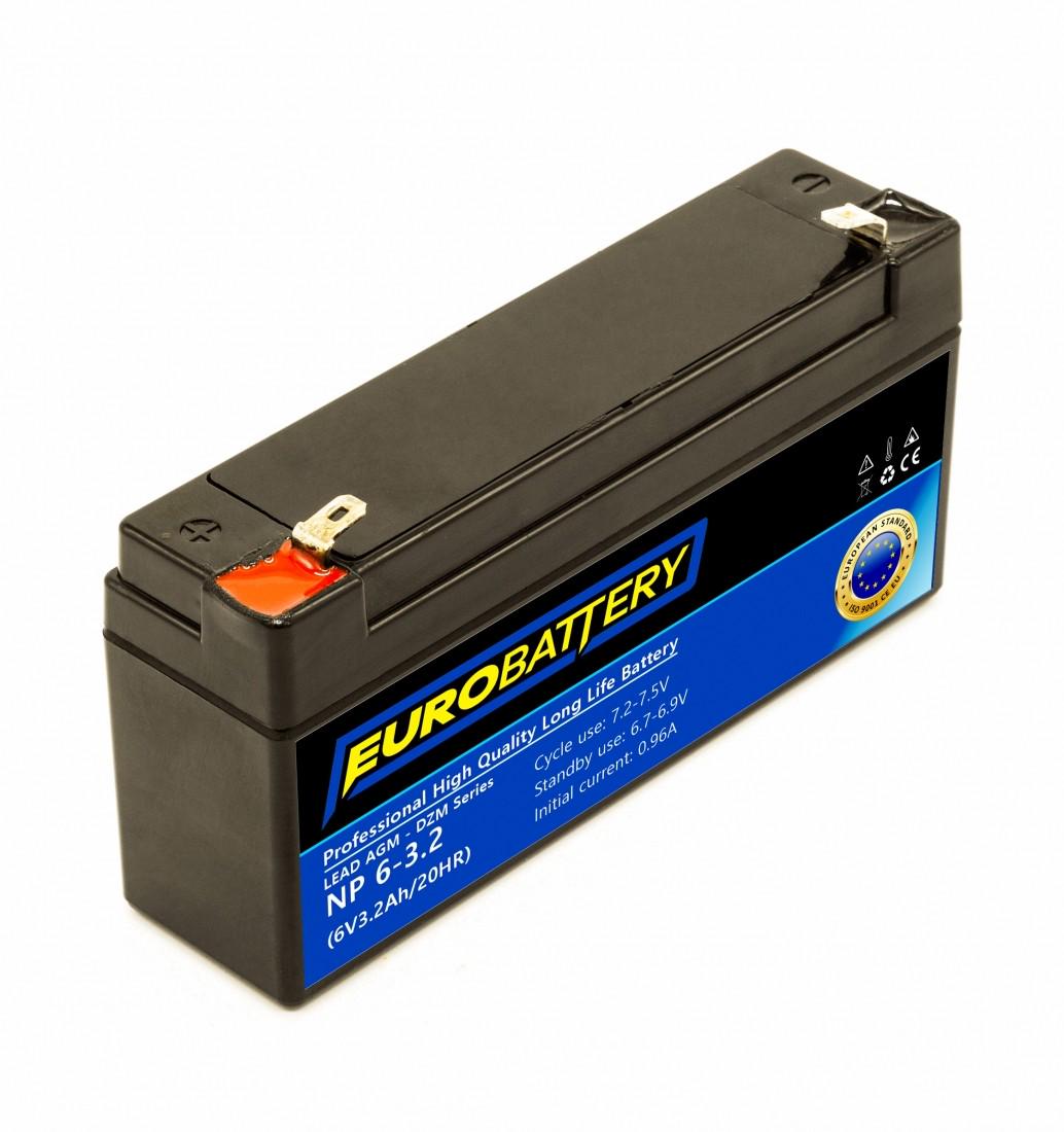 Аккумулятор для ИБП EuroBattery AGM NP 6-3.2 DZM 6V 3,2 Ач (785)