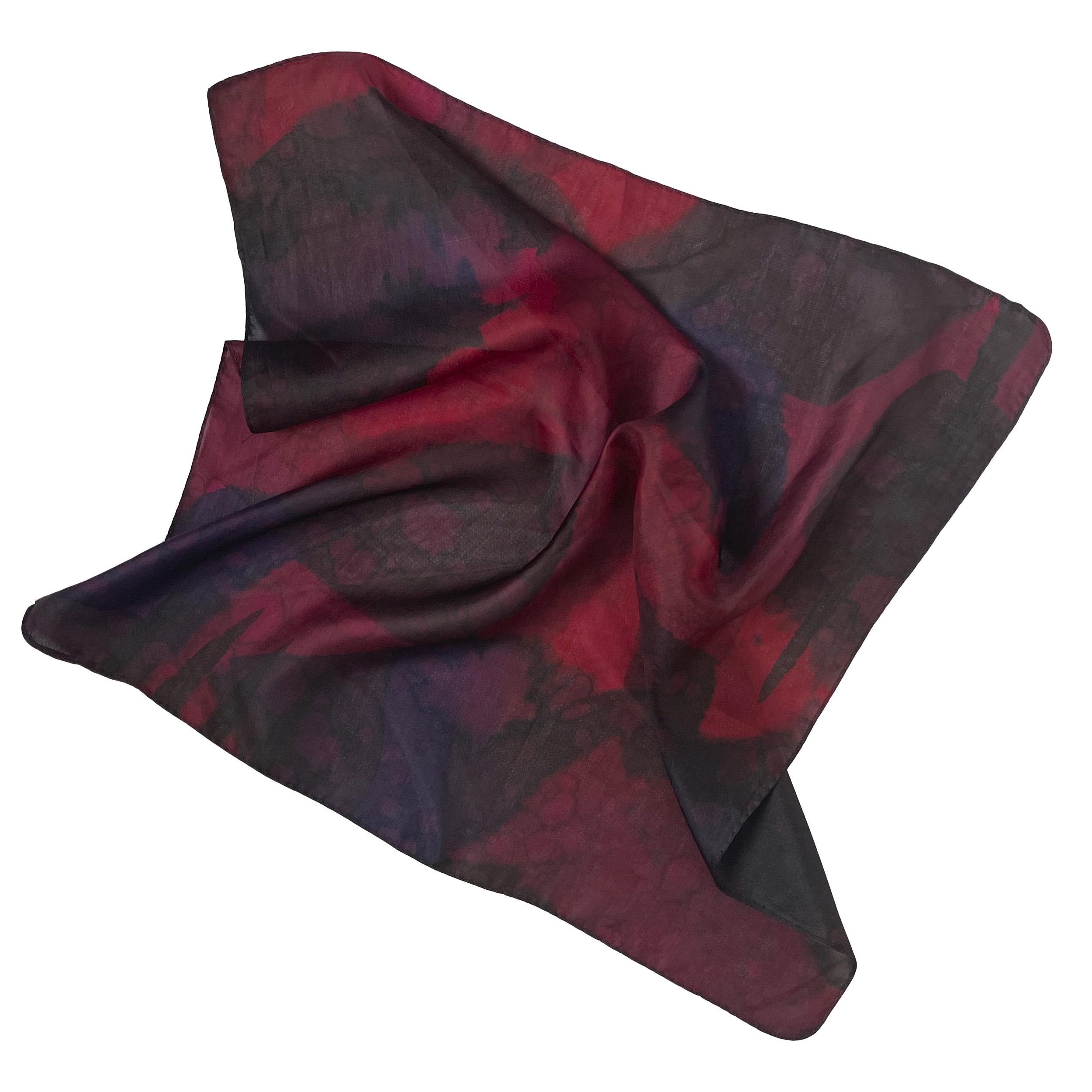 Натуральный шелковый платок Silk Route 50х50 см Вишневый (1276)