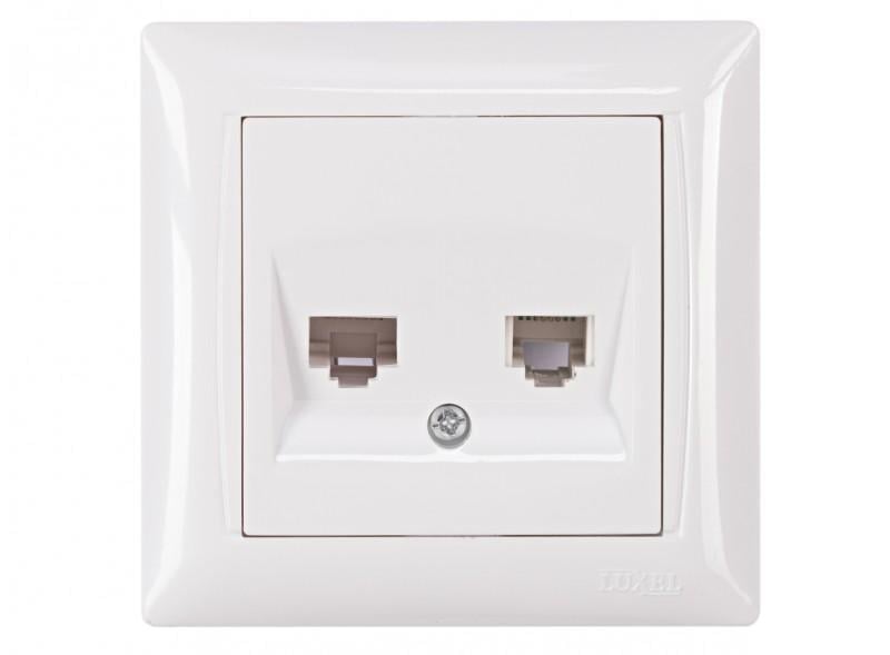Розетка комп'ютерна/телефонна Luxel PRIMERA 3029 Білий (00000038641)