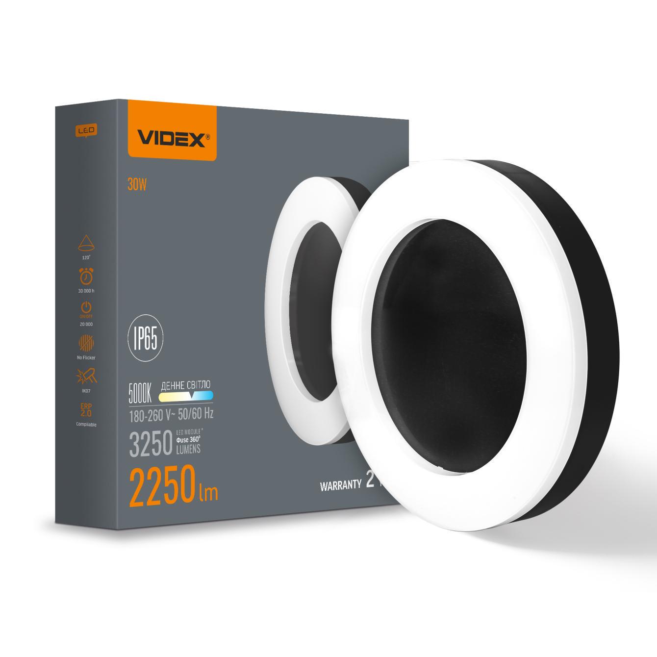 LED-світильник Videx ART IP65 круглий 30W 5000K Black (28687699) - фото 2 LED-світильник Videx ART IP65 круглий 30W 5000K Black (28687699) - фото 2