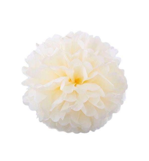 Помпон из бумаги тишью 35 см Кремовый Помпон из бумаги тишью 35 см Кремовый