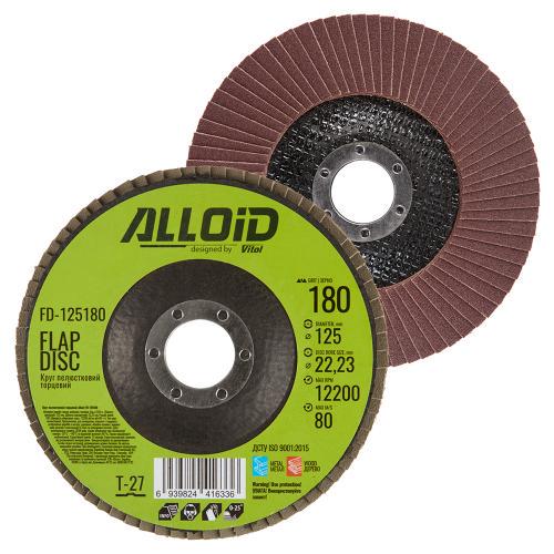 Круг пелюстковий торцевий Alloid 125 мм P180 T27 (00000061769) - фото 5 Круг пелюстковий торцевий Alloid 125 мм P180 T27 (00000061769) - фото 5
