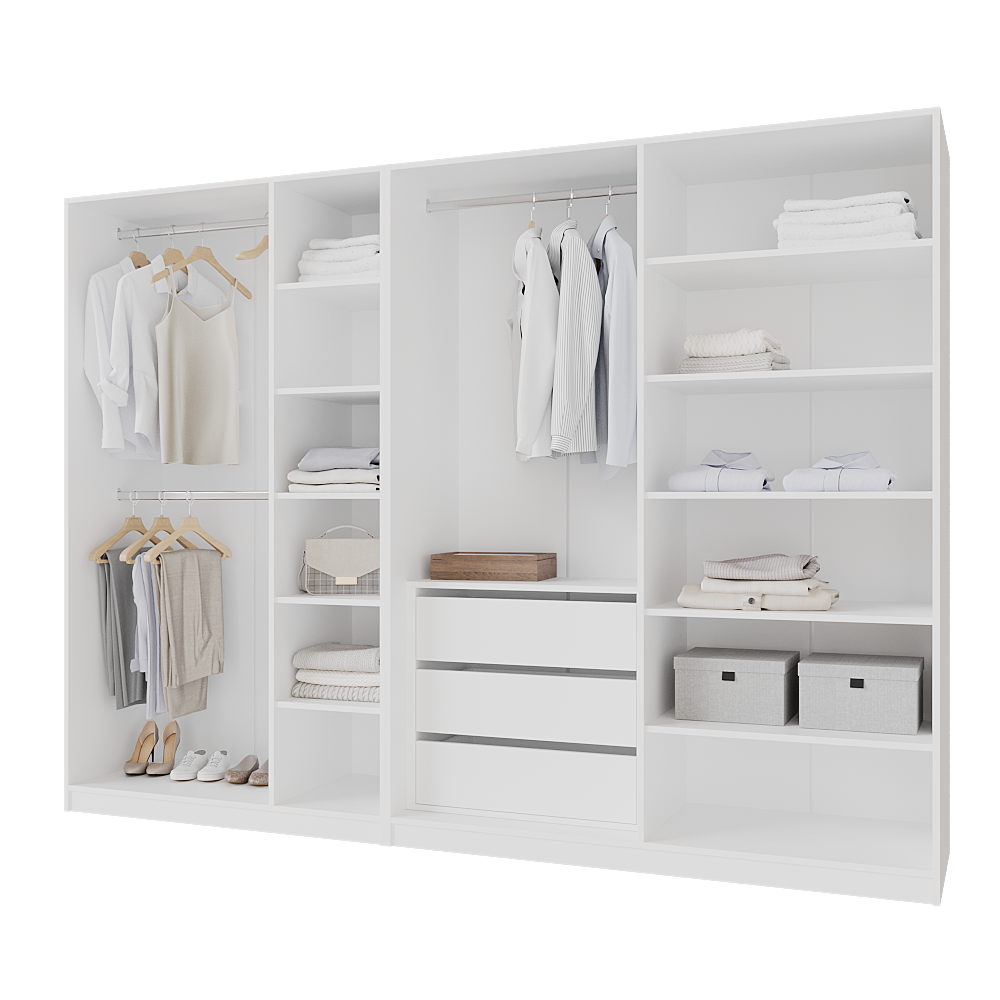 Шкаф распашной с тумбой Меблітренд Чиназес ЧиТ-2800 2800х500х2050 мм Белый (27352745) - фото 2 Шкаф распашной с тумбой Меблітренд Чиназес ЧиТ-2800 2800х500х2050 мм Белый (27352745) - фото 2