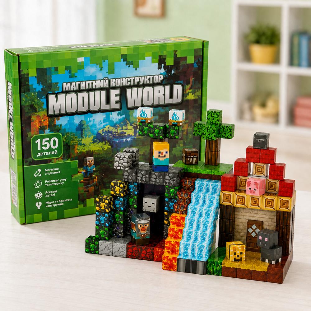 Конструктор магнитный Майнкрафт Module World 150 деталей (52-BT-6800-5)