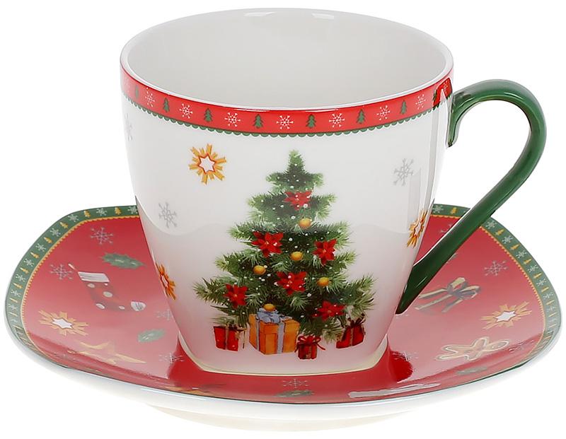 Чашка с блюдцем С Рождеством 220 мл (BD-498-240)