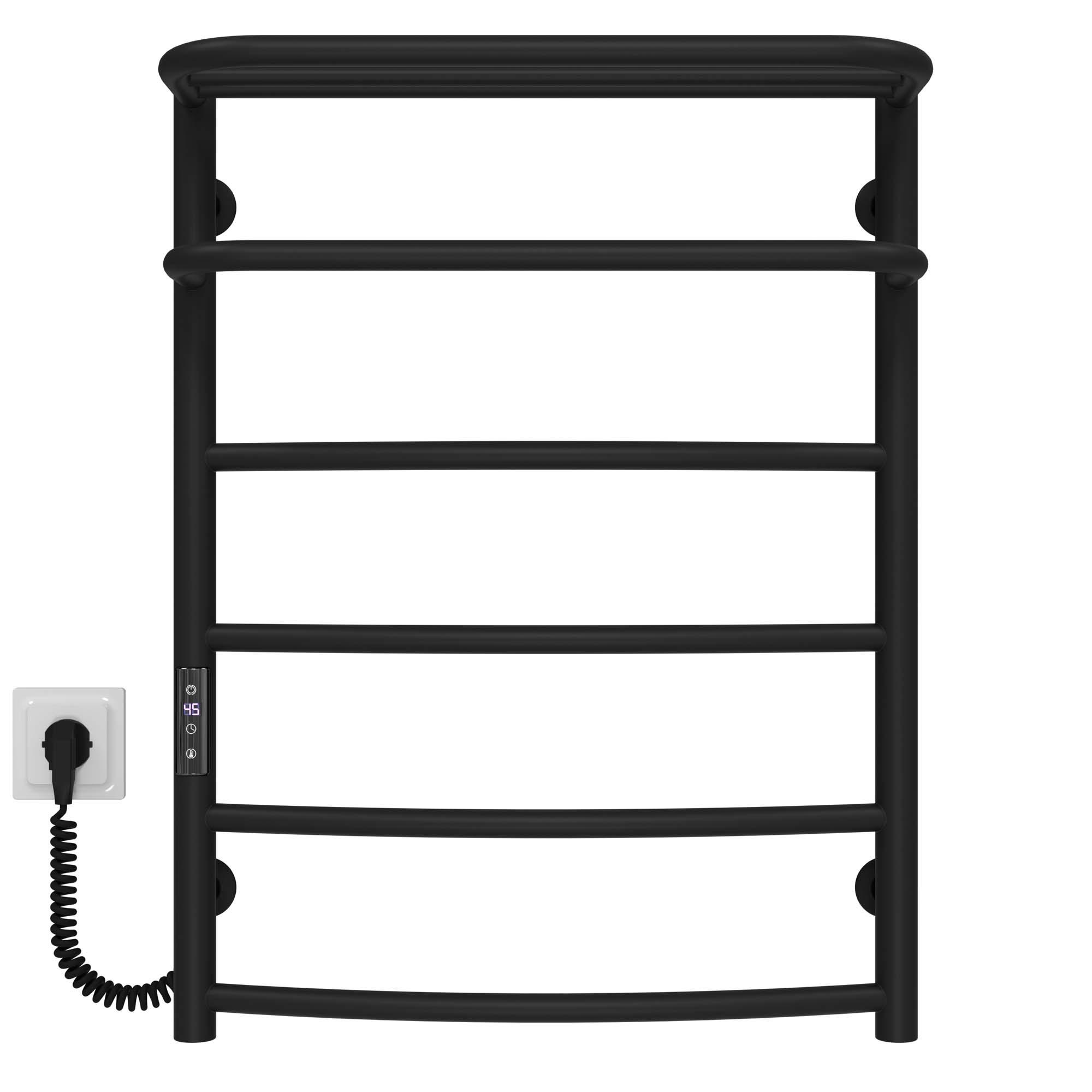 Полотенцесушитель электрический Deffi Отель П6 JD03 левое подключение нержавеющая сталь 400х700 мм Черный (C.OD.70.40.6.E.B.L.1)