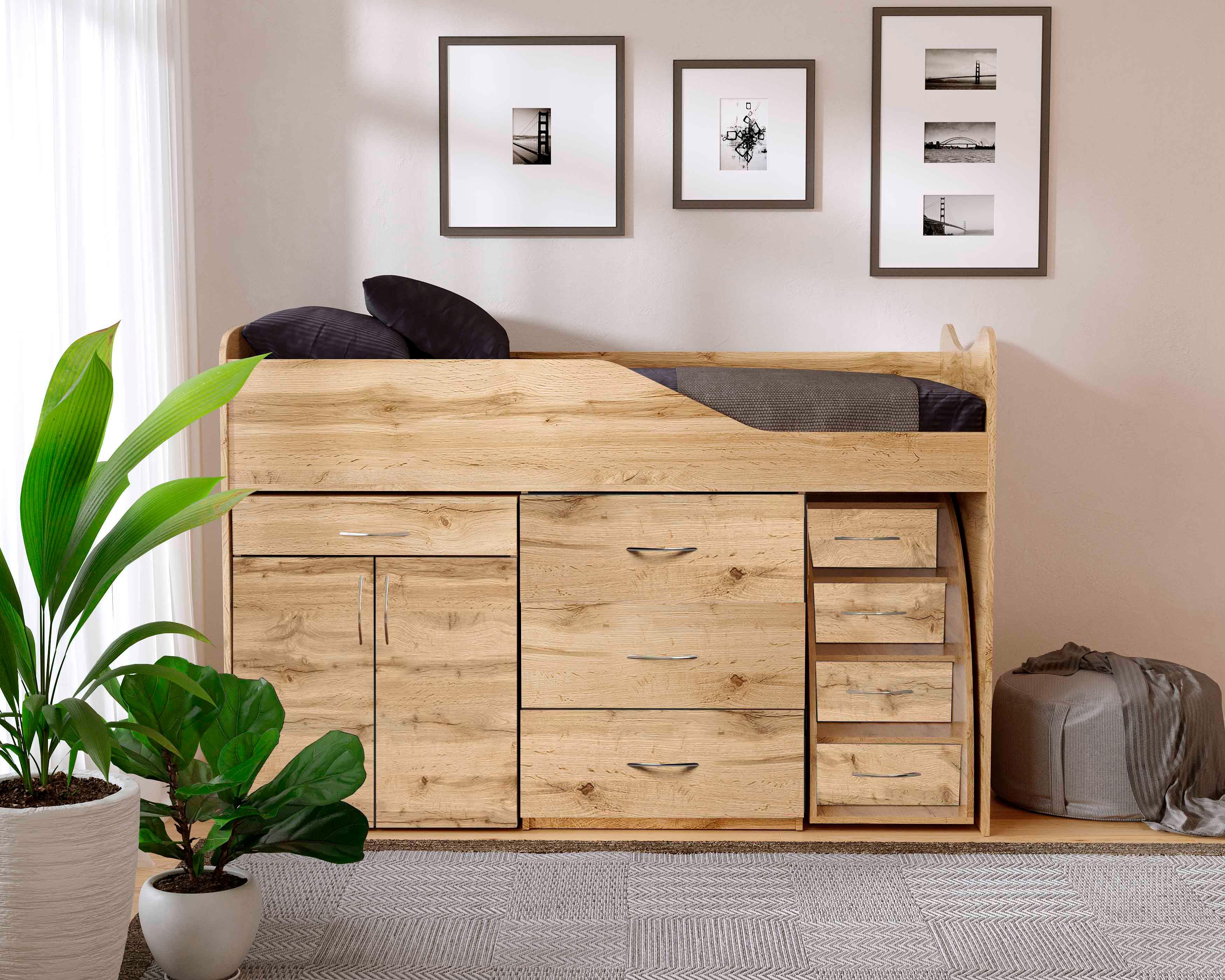 Кровать-комната со столом Viorina-Deko Bed Room №5 из ламинированной ДСП 80х180 см Дуб тахо (54541)