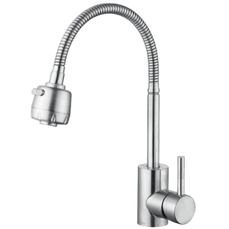 Смеситель для кухни Lidz Aria LDARI015F41NKS45306 с гибким изливом Никель (215604)