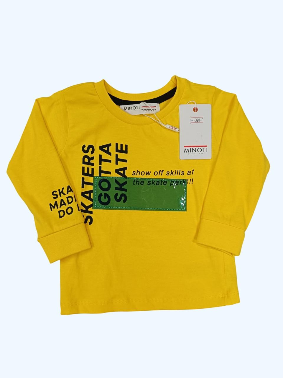 Лонгслів дитячий для хлопчика Minoti 80-86 см Жовтий (0302)